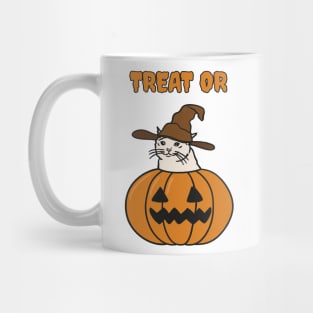 Crying Cat Meme In Jack O Lantern For Halloween Mug